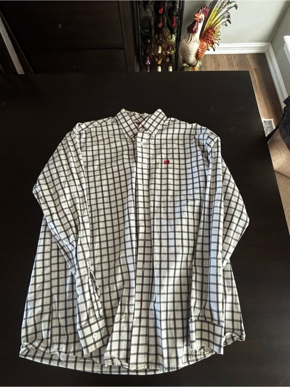 Cinch Men's White and Black Windowpane Button-Down Shirt